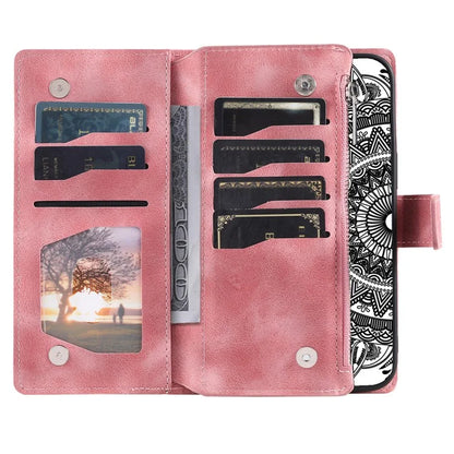 Style 006 For Xiaomi Redmi 14C 4G Case Mandala Flower Pattern PU Leather Zipper Wallet Phone Cover