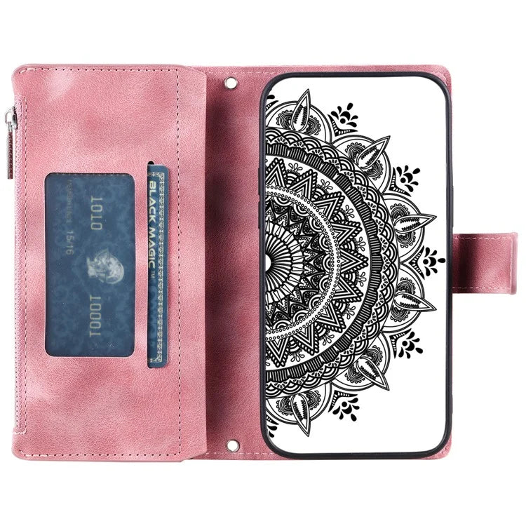 Style 006 For Xiaomi Redmi 14C 4G Case Mandala Flower Pattern PU Leather Zipper Wallet Phone Cover