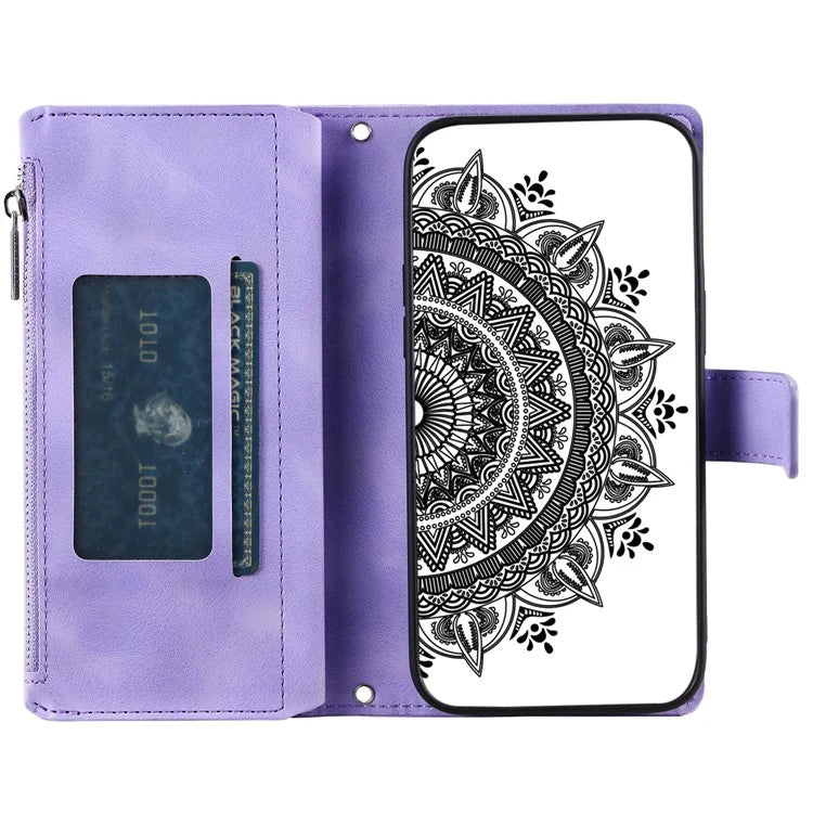 Style 006 For Xiaomi Redmi 14C 4G Case Mandala Flower Pattern PU Leather Zipper Wallet Phone Cover