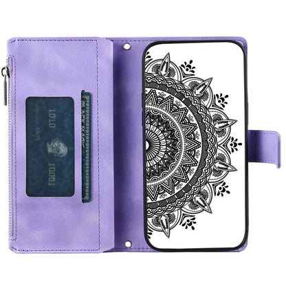 Style 006 For Xiaomi Redmi 14C 4G Case Mandala Flower Pattern PU Leather Zipper Wallet Phone Cover
