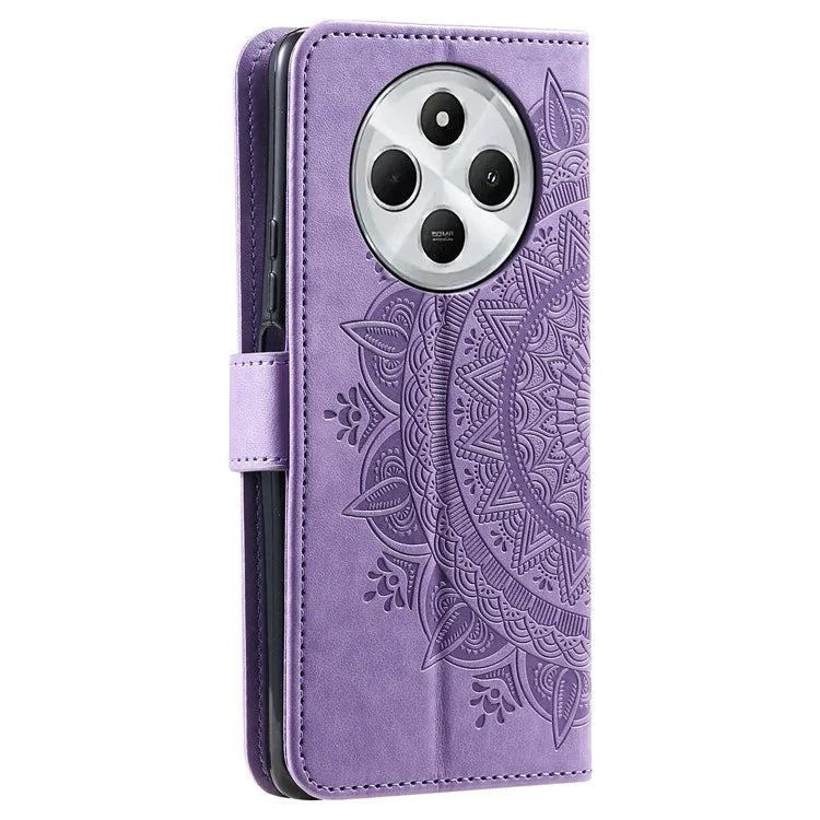 For Xiaomi Redmi 14C 4G Stand Case Imprinted Totem PU Leather Wallet Phone Cover