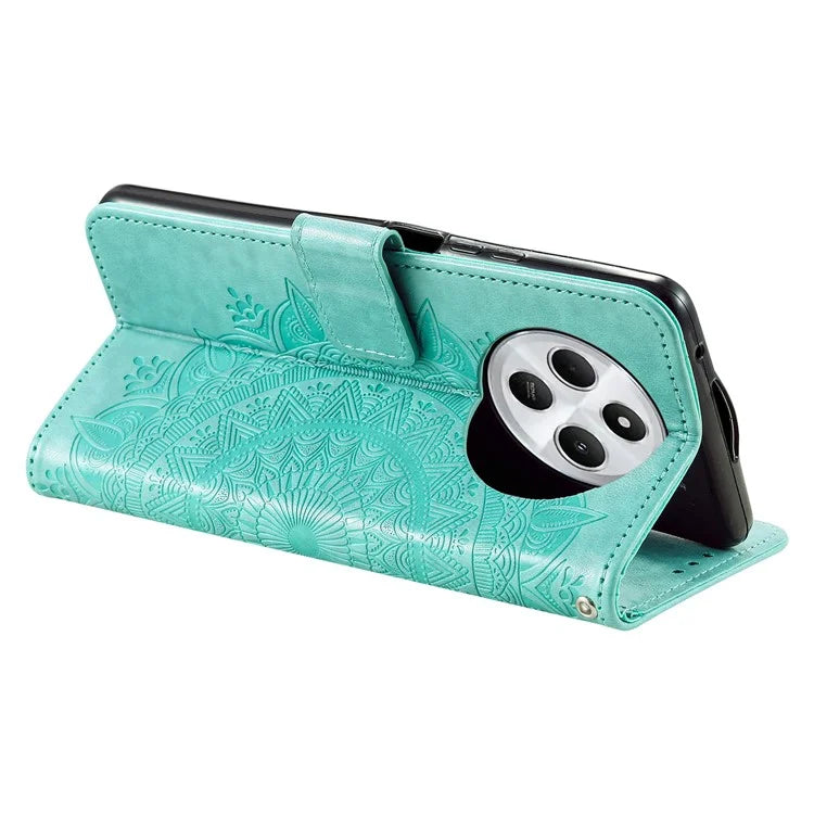 For Xiaomi Redmi 14C 4G Stand Case Imprinted Totem PU Leather Wallet Phone Cover