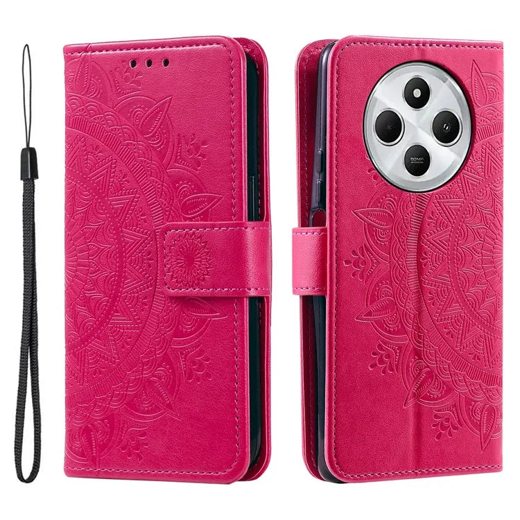 For Xiaomi Redmi 14C 4G Stand Case Imprinted Totem PU Leather Wallet Phone Cover