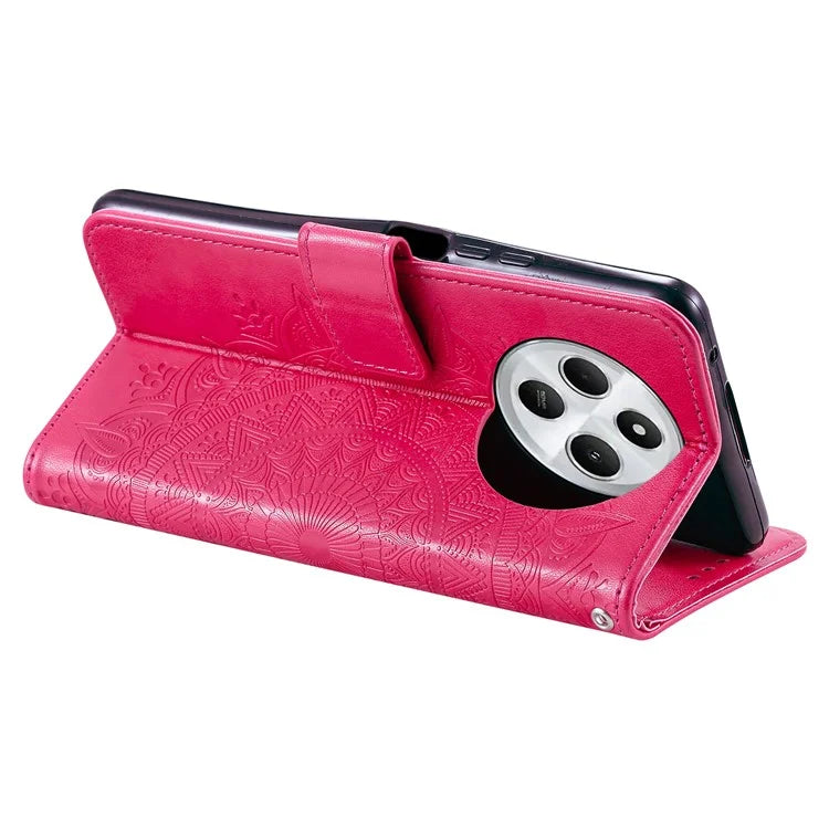For Xiaomi Redmi 14C 4G Stand Case Imprinted Totem PU Leather Wallet Phone Cover