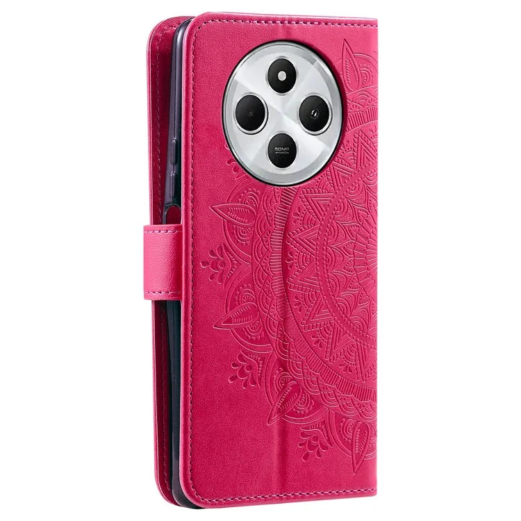 For Xiaomi Redmi 14C 4G Stand Case Imprinted Totem PU Leather Wallet Phone Cover