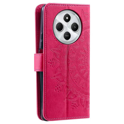 For Xiaomi Redmi 14C 4G Stand Case Imprinted Totem PU Leather Wallet Phone Cover