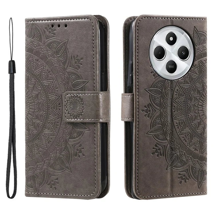 For Xiaomi Redmi 14C 4G Stand Case Imprinted Totem PU Leather Wallet Phone Cover