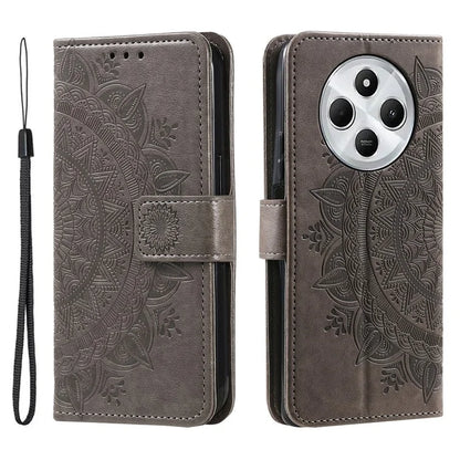 For Xiaomi Redmi 14C 4G Stand Case Imprinted Totem PU Leather Wallet Phone Cover