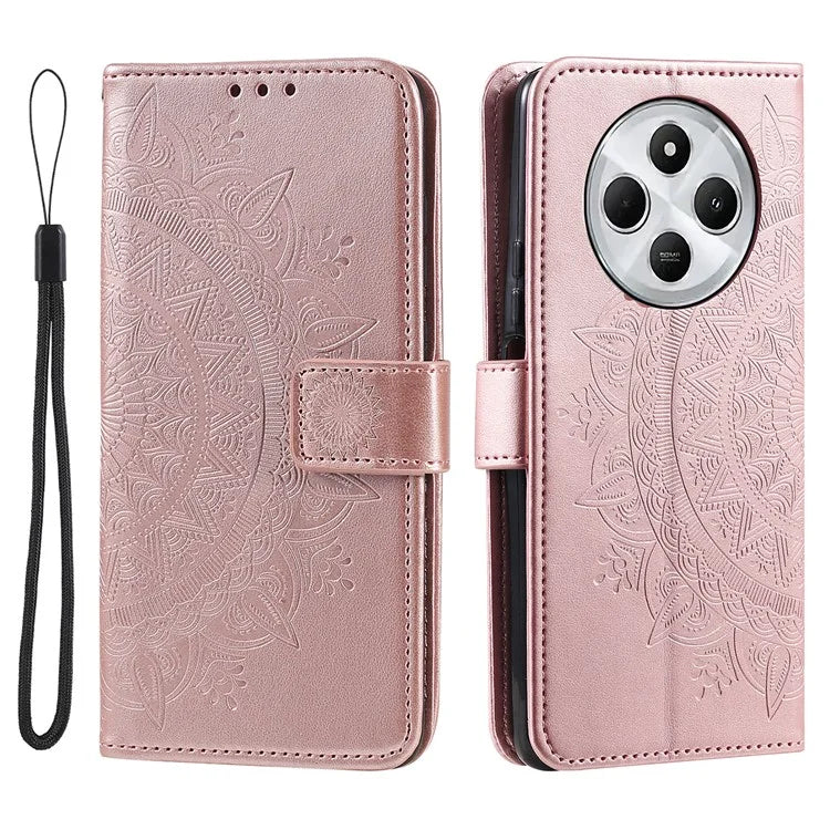For Xiaomi Redmi 14C 4G Stand Case Imprinted Totem PU Leather Wallet Phone Cover