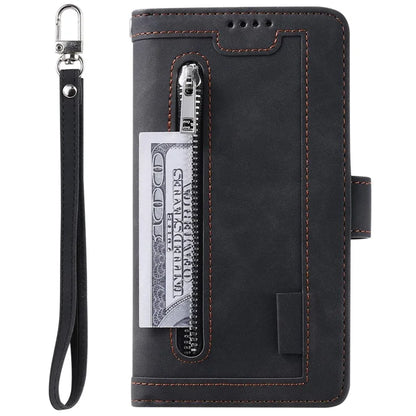 For Xiaomi 14T Phone Case Zipper Pocket 9 Card Slots PU Leather Flip Cover