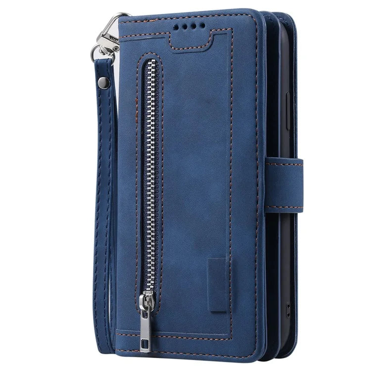 For Xiaomi 14T Phone Case Zipper Pocket 9 Card Slots PU Leather Flip Cover
