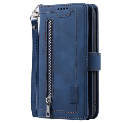 For Xiaomi 14T Phone Case Zipper Pocket 9 Card Slots PU Leather Flip Cover