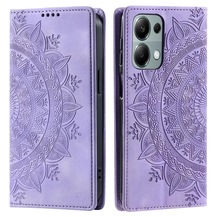 Style-010 For Xiaomi 14T Phone Case Imprinted Leather Cover Magnetic Auto Closing
