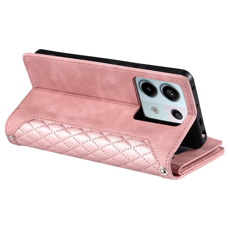 Style 005 For Xiaomi 14T Phone Case Rhombus Stitching Line PU Leather Wallet Cover