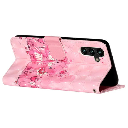 For Samsung Galaxy S24 FE Case 3D Pattern Leather Wallet Flip Phone Cover with Strap
