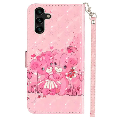 For Samsung Galaxy S24 FE Case 3D Pattern Leather Wallet Flip Phone Cover with Strap