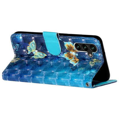 For Samsung Galaxy S24 FE Case 3D Pattern Leather Wallet Flip Phone Cover with Strap