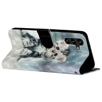 For Samsung Galaxy S24 FE Case 3D Pattern Leather Wallet Flip Phone Cover with Strap