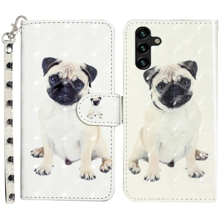 For Samsung Galaxy S24 FE Case 3D Pattern Leather Wallet Flip Phone Cover with Strap