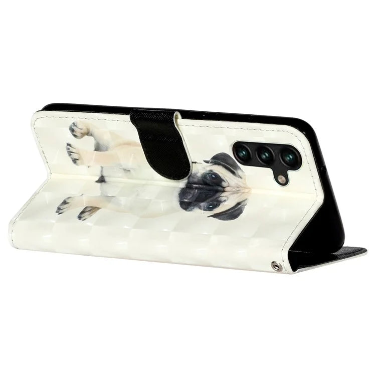 For Samsung Galaxy S24 FE Case 3D Pattern Leather Wallet Flip Phone Cover with Strap