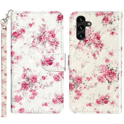 For Samsung Galaxy S24 FE Case 3D Pattern Leather Wallet Flip Phone Cover with Strap