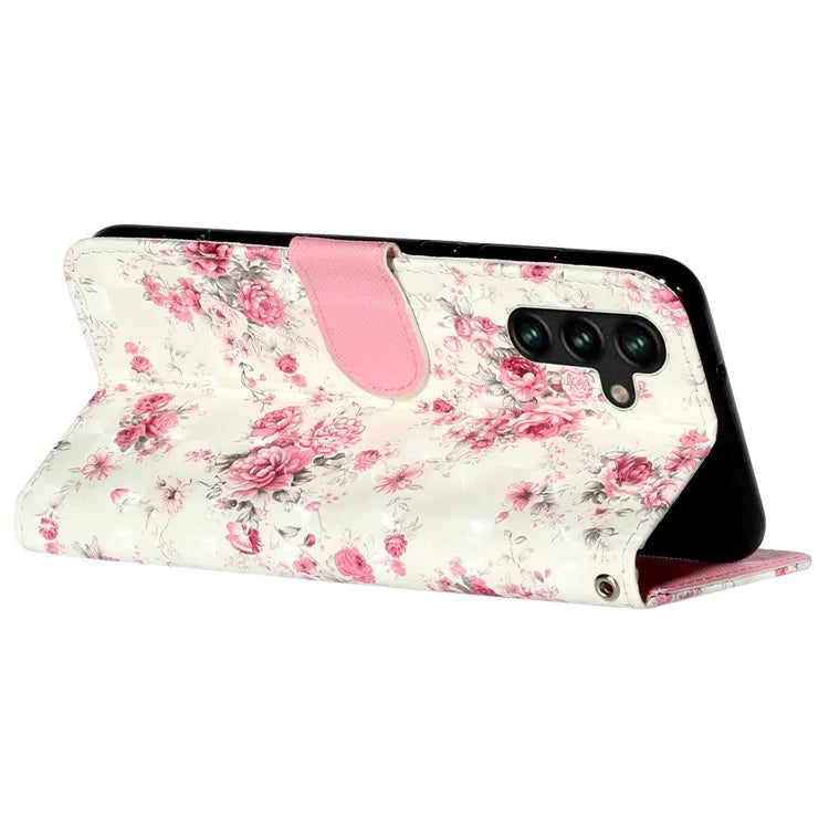 For Samsung Galaxy S24 FE Case 3D Pattern Leather Wallet Flip Phone Cover with Strap