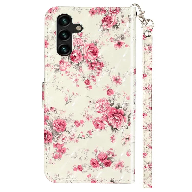 For Samsung Galaxy S24 FE Case 3D Pattern Leather Wallet Flip Phone Cover with Strap