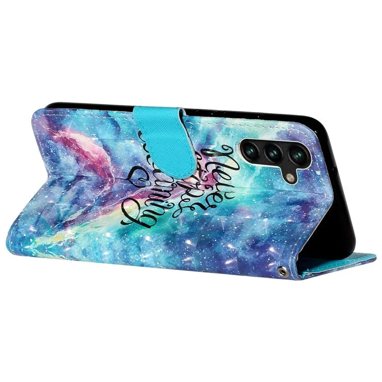 For Samsung Galaxy S24 FE Case 3D Pattern Leather Wallet Flip Phone Cover with Strap