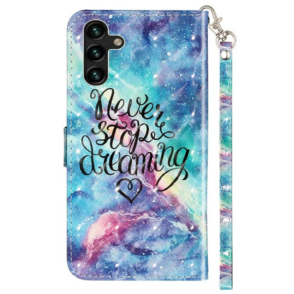 For Samsung Galaxy S24 FE Case 3D Pattern Leather Wallet Flip Phone Cover with Strap