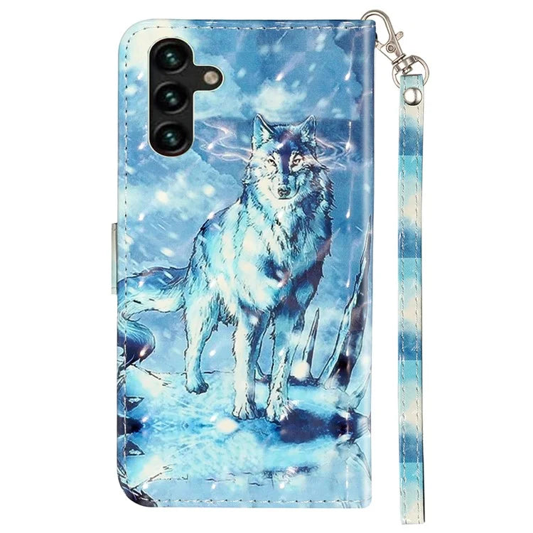 For Samsung Galaxy S24 FE Case 3D Pattern Leather Wallet Flip Phone Cover with Strap