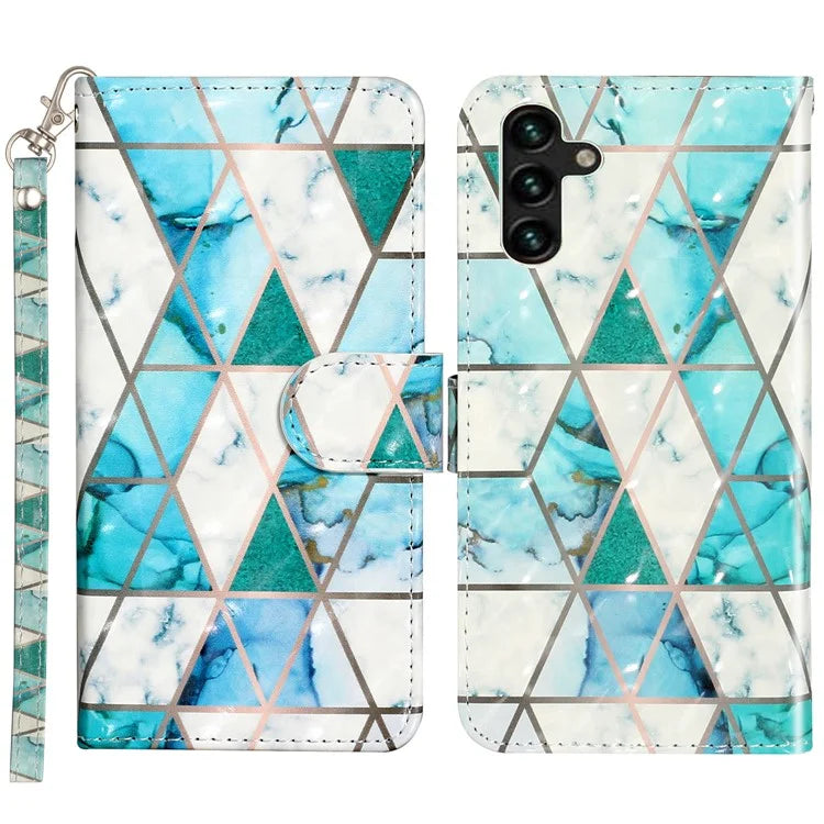 For Samsung Galaxy S24 FE Case 3D Pattern Leather Wallet Flip Phone Cover with Strap