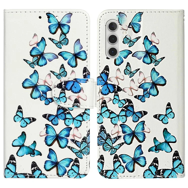 For Samsung Galaxy S24 FE Case Pattern Design Leather Flip Phone Cover