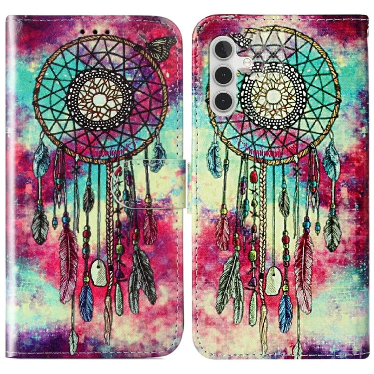 For Samsung Galaxy S24 FE Case Pattern Design Leather Flip Phone Cover
