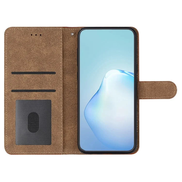 For Samsung Galaxy S24 FE Case Wallet PU Leather Phone Cover Lines Imprinted
