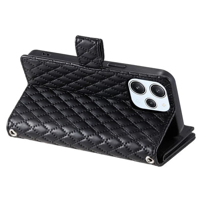 Style 012 for Xiaomi Redmi 13 5G / 13 4G Case Zipper Pocket PU Leather Rhombus Phone Cover