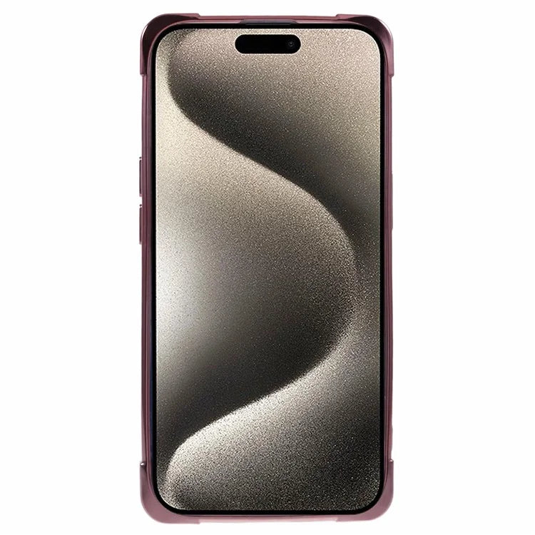 For iPhone 15 Plus Phone Case Card Slot Electroplating TPU Protective Cover