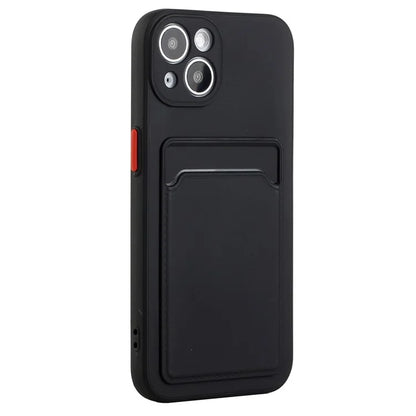 For iPhone 14 Plus Case Card Holder Soft TPU Protective Phone Cover