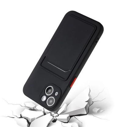 For iPhone 14 Plus Case Card Holder Soft TPU Protective Phone Cover