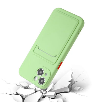 For iPhone 14 Plus Case Card Holder Soft TPU Protective Phone Cover