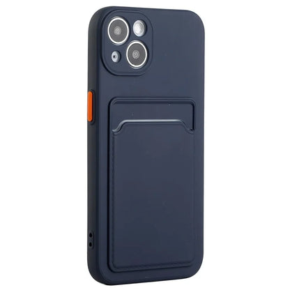 For iPhone 14 Plus Case Card Holder Soft TPU Protective Phone Cover
