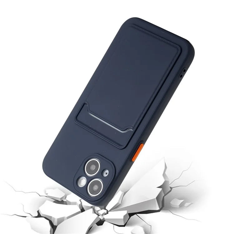 For iPhone 14 Plus Case Card Holder Soft TPU Protective Phone Cover