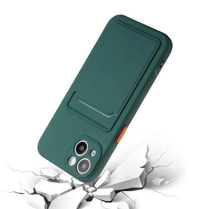 For iPhone 14 Plus Case Card Holder Soft TPU Protective Phone Cover
