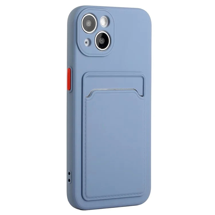 For iPhone 14 Plus Case Card Holder Soft TPU Protective Phone Cover