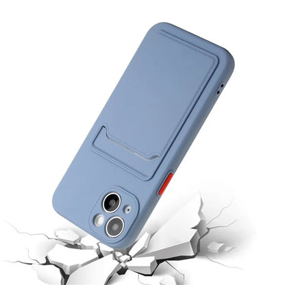 For iPhone 14 Plus Case Card Holder Soft TPU Protective Phone Cover