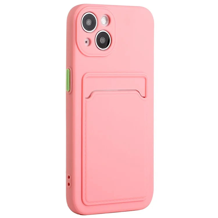 For iPhone 14 Plus Case Card Holder Soft TPU Protective Phone Cover