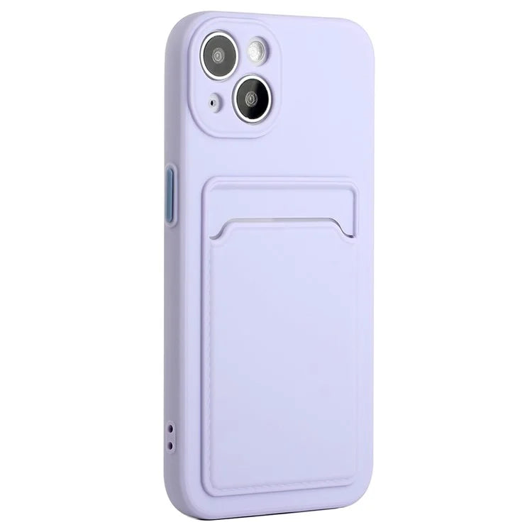For iPhone 14 Plus Case Card Holder Soft TPU Protective Phone Cover