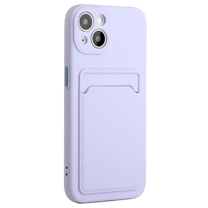 For iPhone 14 Plus Case Card Holder Soft TPU Protective Phone Cover