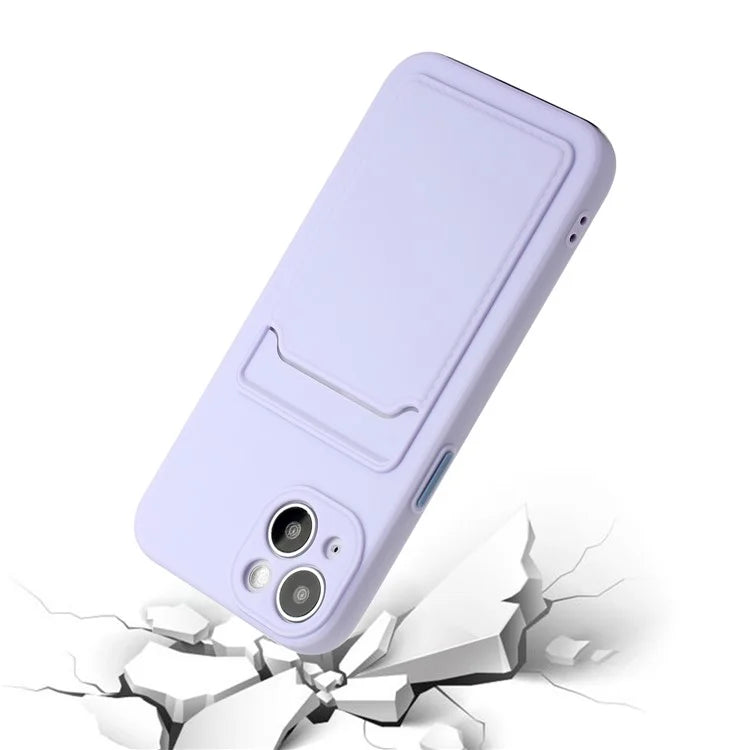 For iPhone 14 Plus Case Card Holder Soft TPU Protective Phone Cover