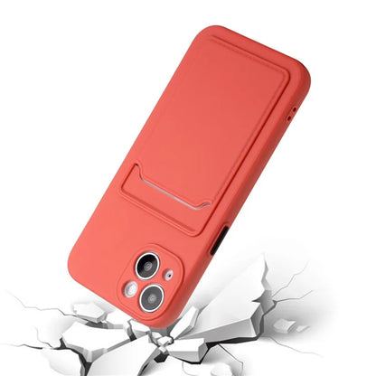 For iPhone 14 Plus Case Card Holder Soft TPU Protective Phone Cover