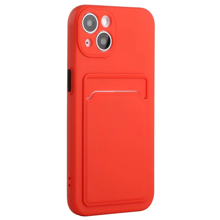 For iPhone 14 Plus Case Card Holder Soft TPU Protective Phone Cover